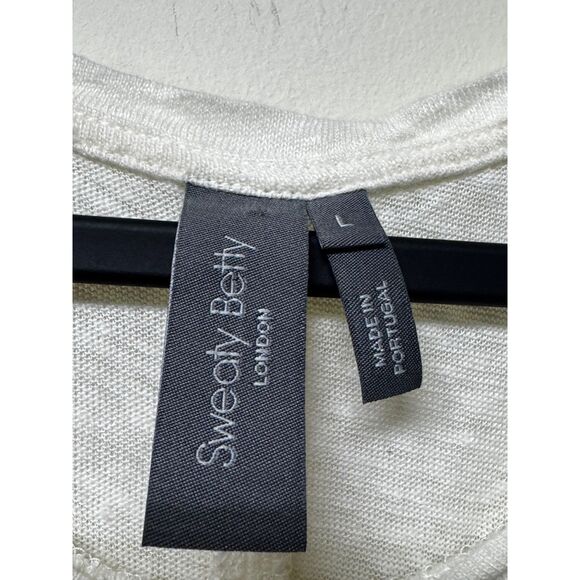 SWEATY BETTY 100% Linen Tank Cream Seams, Sz L - Picture 6 of 8